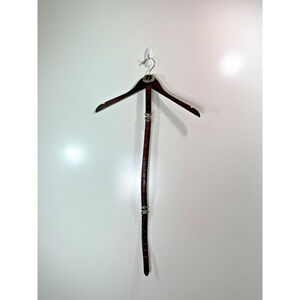 Brighton Women's Reversible Leather Croc Belt Size S 28 Black Brown Brass Silver